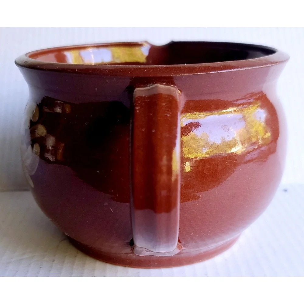 Handcrafted Red Clay Pottery Hand Painted Floral Pitcher with Handle Spout GCM